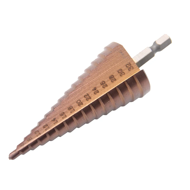 M35 HSS-CO Step Drill Bits 4-32mm metalworking Stright groove 1/4'' hex Shank Stainless steel tapping Cobalt plating