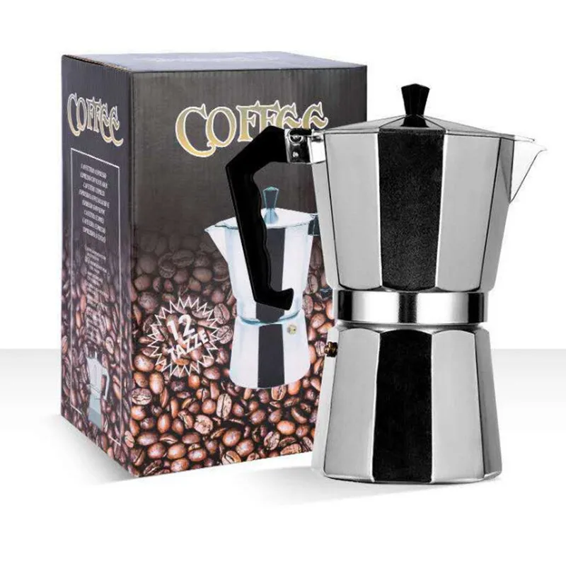 براد لصنع الموكا الإيطالي صانع القهوة اسبريسو إبريق الحليب المنزلية الألومنيوم Percolators موقد وعاء علوي 150/300 مللي أدوات مطبخ Stovetop