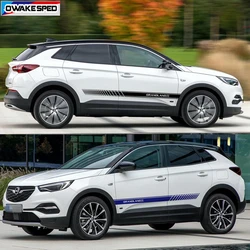 2pcs Car Door Side Skirt Sticker For Opel Grandland X SUV Auto Body Decor Vinyl Decal Sport Stripes DIY Film Racing Accessories