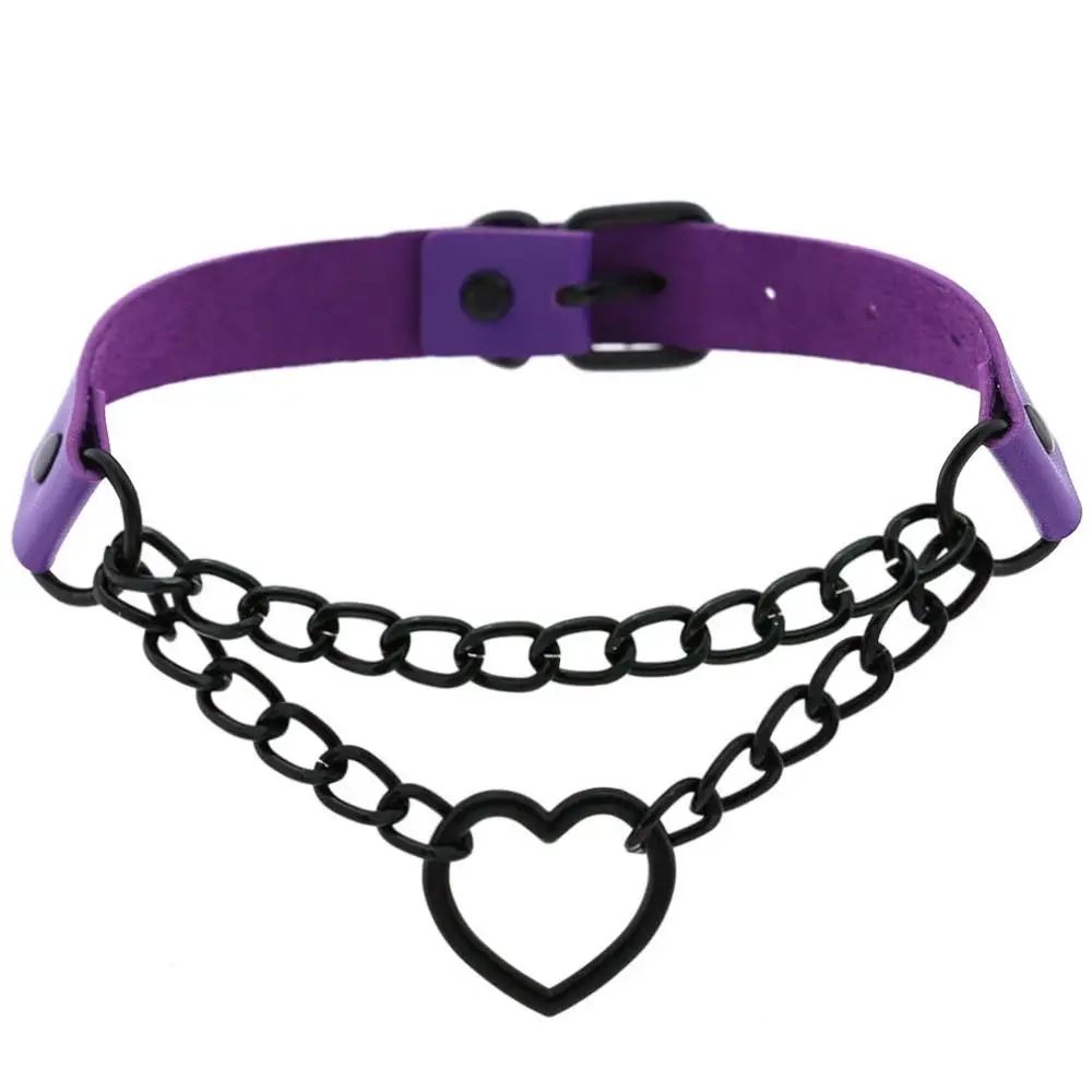 Schwarze Choker-Halskette für Frauen, Gothic-Herz-Halskette, Kettenhalsband, Grunge-Punk, Niedlicher Kawaii-Choker, Halloween-Schmuck