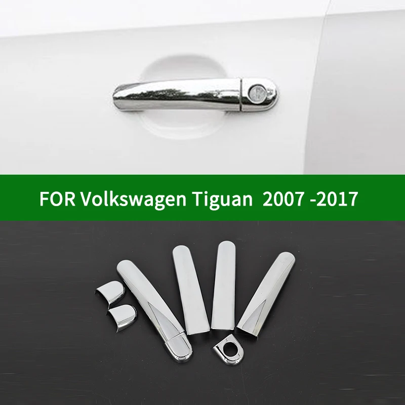 

FOR Volkswagen Tiguan First generation 2007-2017 Accessory glossy chrome silver door handle BOWL covers trim 2010 2013 2012 2015