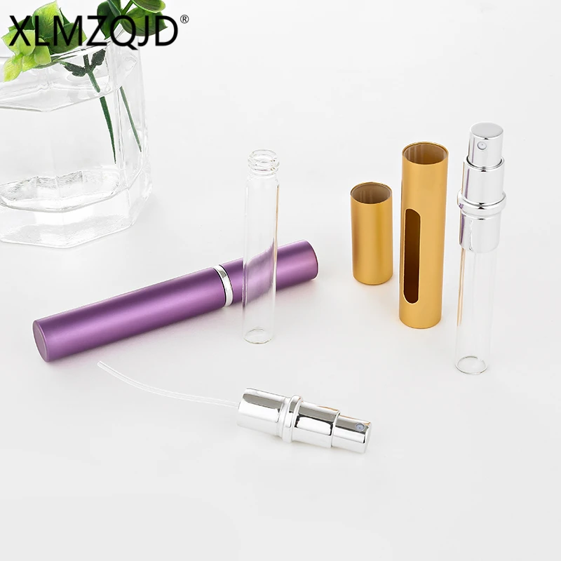 Nbyaic 5ML portable 100pcs aluminum perfume bottles, glass bottles, visual windows, travel spray, cosmetic empty bottles.