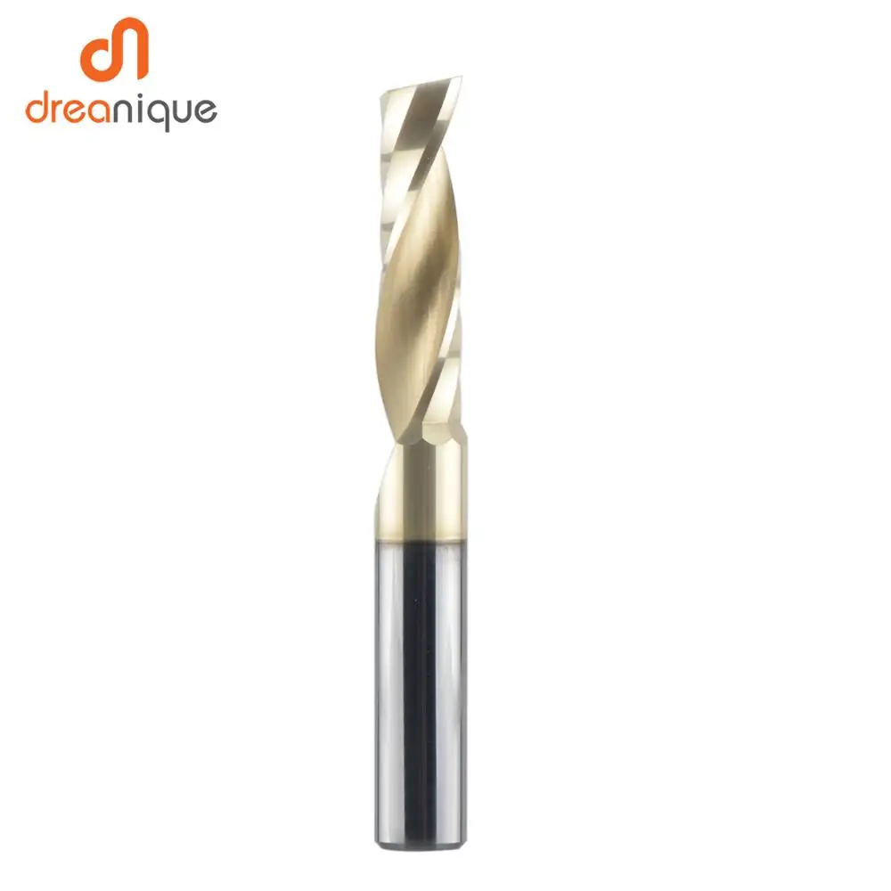 1pc AAAAA ZrN coating single flute spiral end mill 3.175 shank aluminum mill CNC 3D engraving bit for woodworking Acrylic