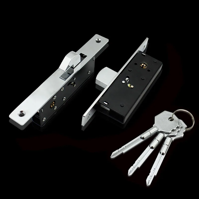 

Brand New 1Piece European Hidden Door Locks Aluminium Alloy Sliding Door Lock Push Pull Door Lock Floor Lock + 3 Keys