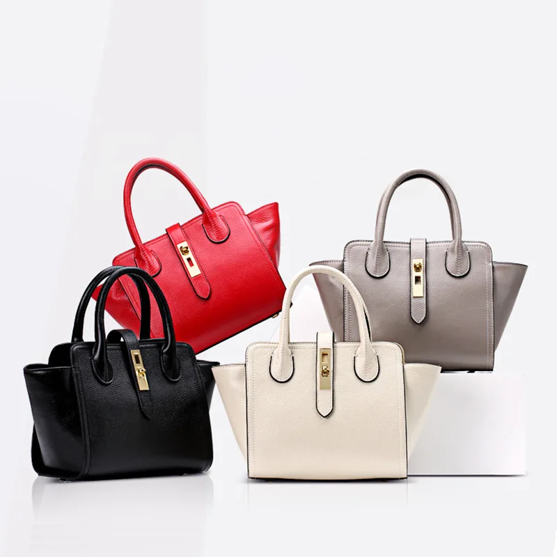 

Simple Cow Leather Euramerican Style Fashion Women Bag Handmade Vintage Euramerican Style Solid Color Shoulder Bags