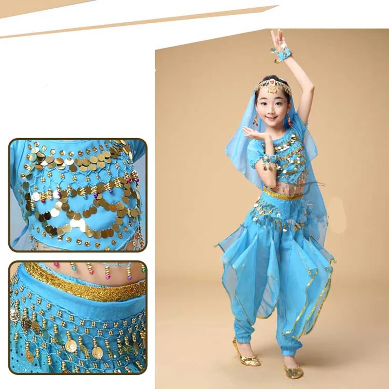 New 8 Colors Belly Dance Costumes Set Oriental Dance Costumes For Girl Egypt Egyptian Bollywood Indian Belly Dancing For kids