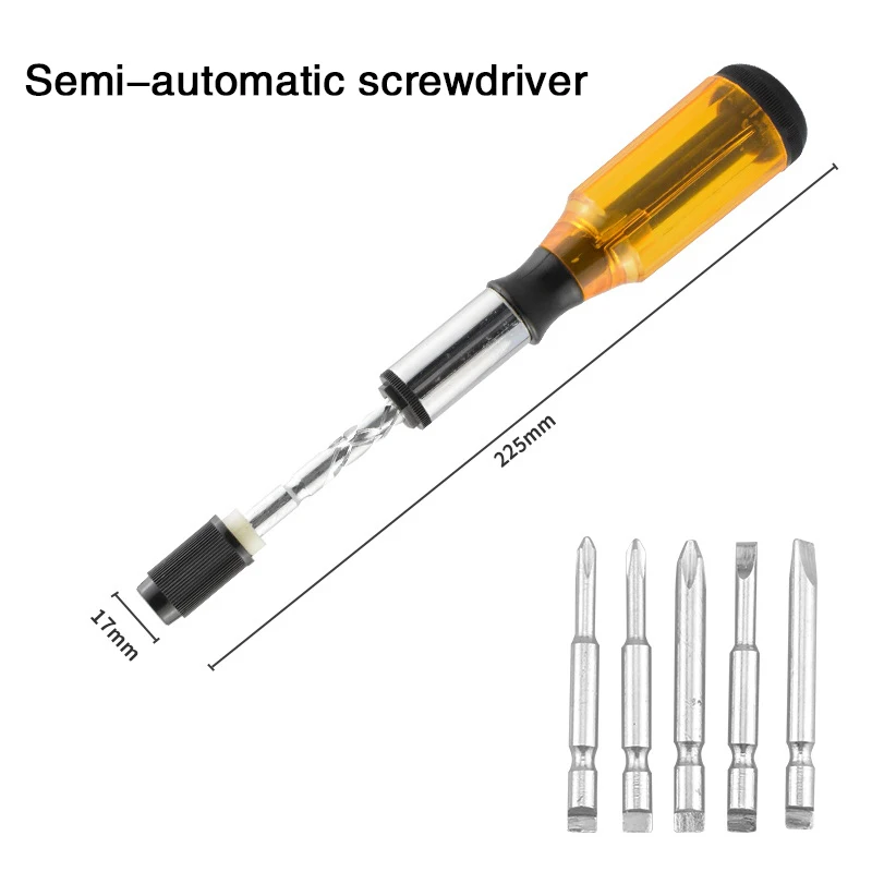 

Hand-pressed Screwdriver Bit Set Multifunction Head Forward Reverse Push Semi-automatic Screwdriver Fast Portable Cross Slotted