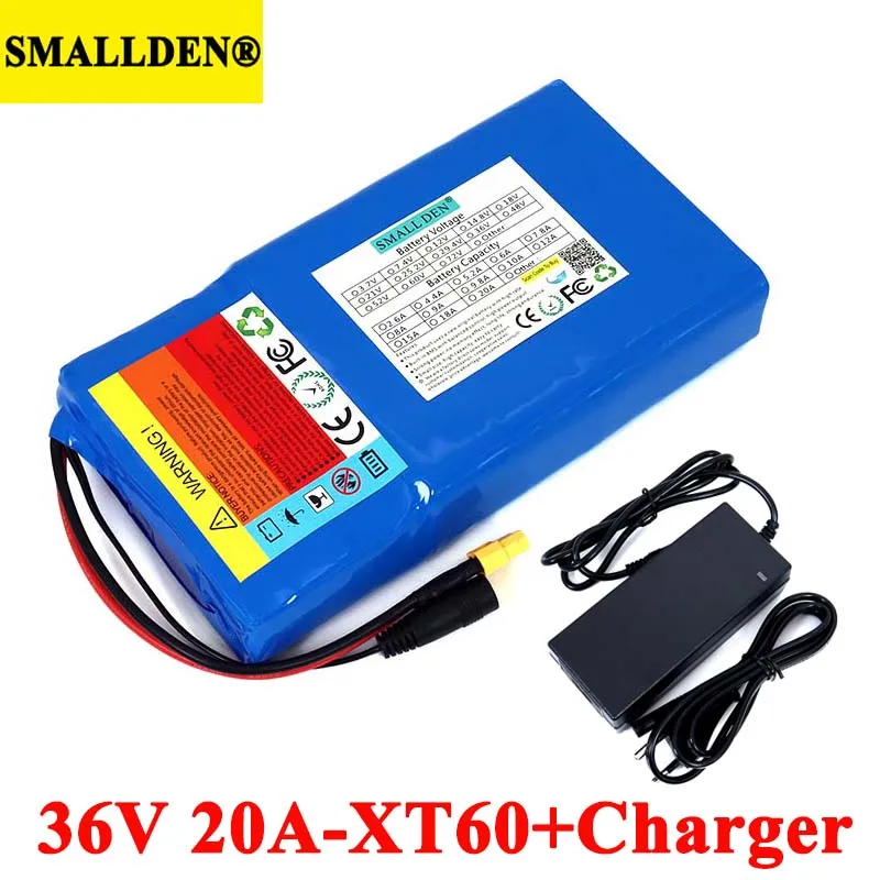 

36V 20Ah Lithium Battery Pack 18650 20000mAh High rate 20A BMS for Balancing scooter E-bike lawn mower with 42V 2A Charger