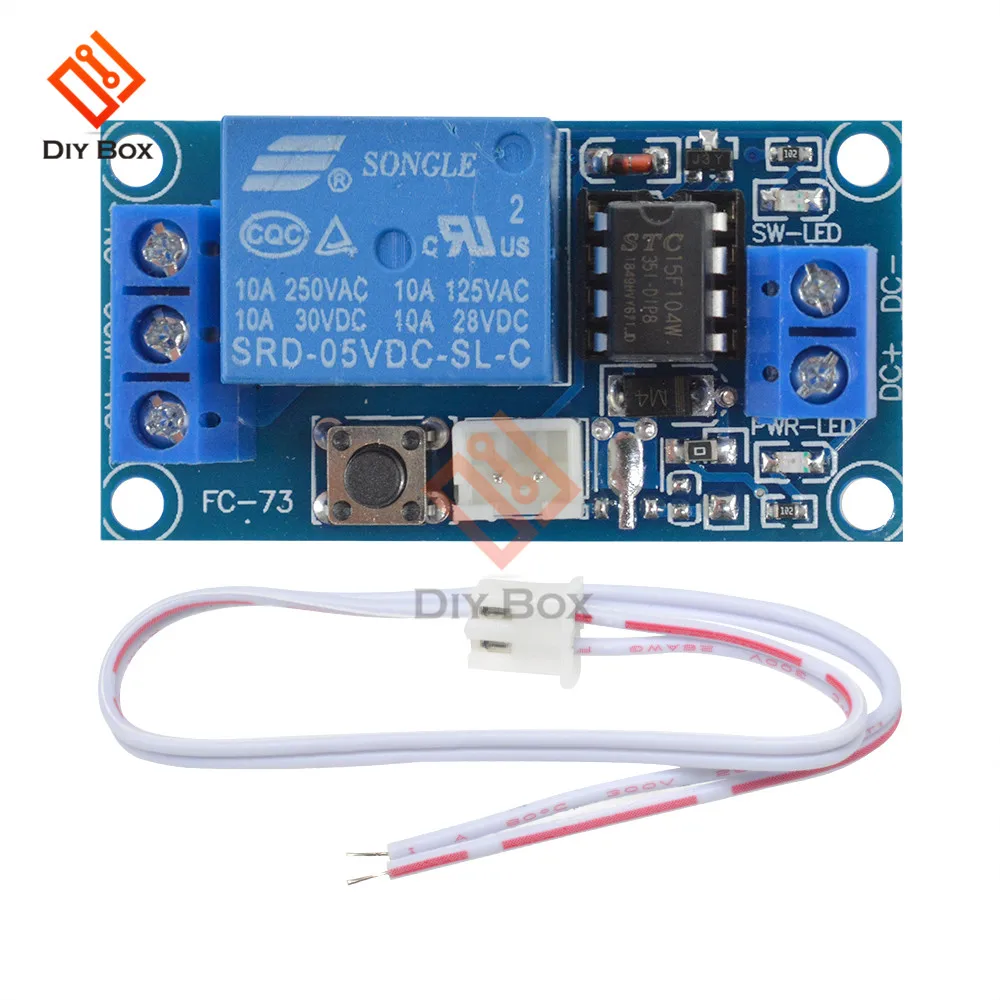 DC 5V 12V 24V 1-Channel Latching Relay Module with Touch Bistable Switch MCU Control One Channel Relay