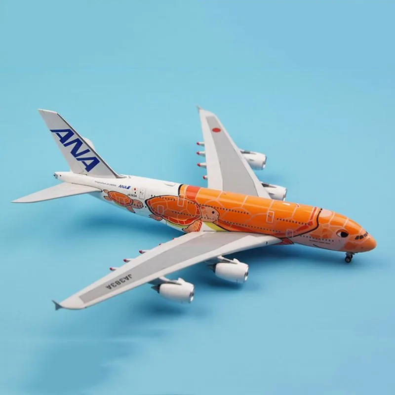 

1:400 Scale A380 Plane Model Toys Airplanes ANA Japan JA383A Kala JA382A Kai Turtle Airlines Alloy Aircraft Plane collection