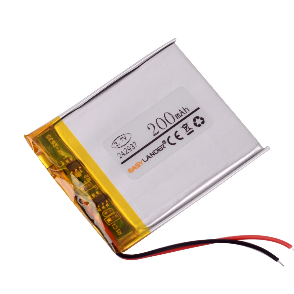 Mp3 Mp4 Player replacement battery for 242937 3.7v 200mAh rechargeable li Tablet polymer battery 253035