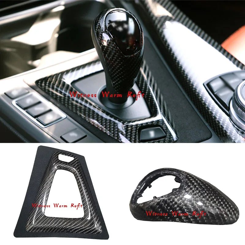 Carbon Fiber Gear Shift Box Panel Base Cover Car Auto Shift Lever Decoration Stickers Trim Lhd/rhd for Bmw F80/f82/f83 M3 M4