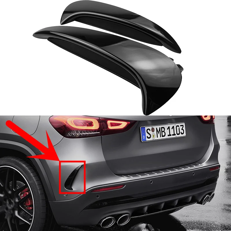 Glossy Black Rear Flicks Bumper Spoiler Canards Splitter For Mercedes Benz H247 GLA200 GLA220 GLA250 GLA35 GLA45S AMG Line 2020+