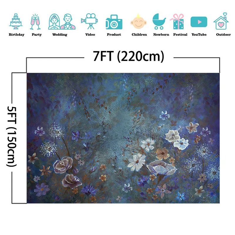 Tema floral crianças aniversário fotografia fundo floral retrato recém-nascido chá de bebê pano de fundo photocall adereços photoshoot