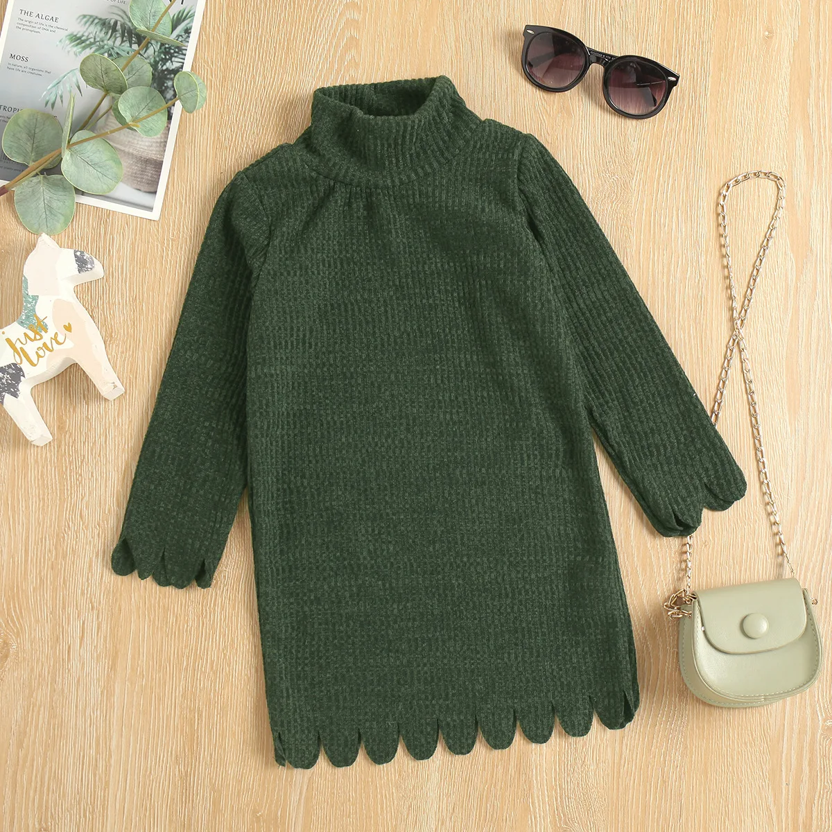 

Christmas Dress Girl Clothing Long Sleeve Sweater Dress Knitted Lace Party Dresses Casual Turtleneck pull femme Princess Dress