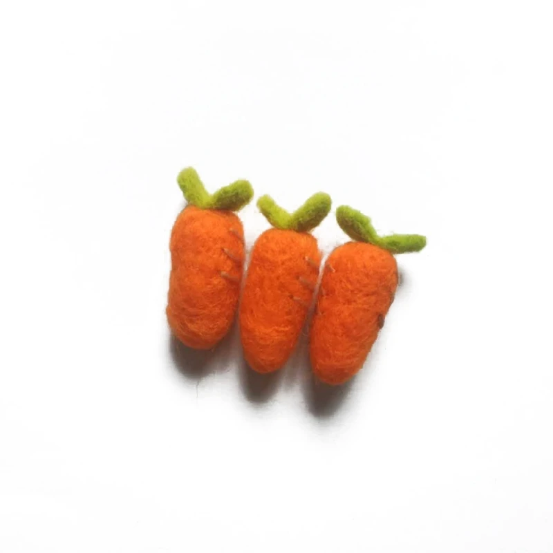 Carrot Wool Felt Fur Balls Needlepoint Wool Felt Party Home Decor Girls Jewelry Decoration Craft DIY Handmade