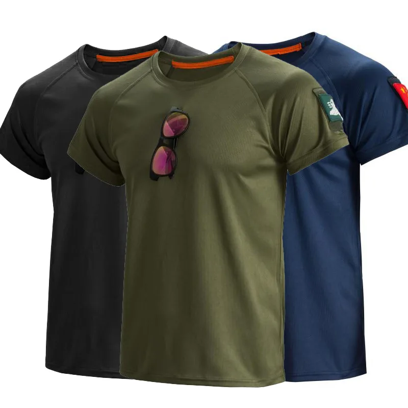 Men Tactical Short-Sleeved Shirts Summer Outdoor Quick-drying Physical Service O-Neck Tops Tactical Military T-shirt For Men