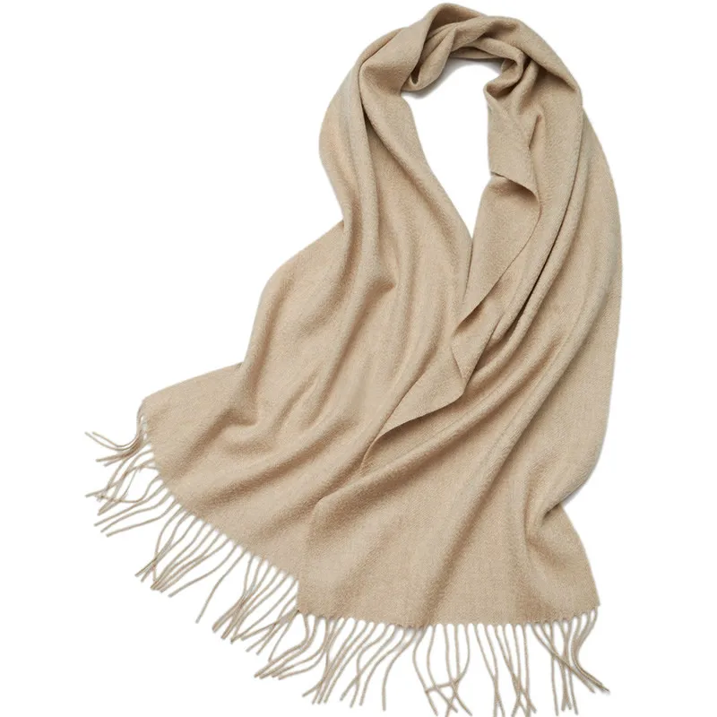 100% cachecol de caxemira feminino marca de luxo pashmina unissex masculino cor sólida quente outono inverno grosso real macio longo cachecóis de