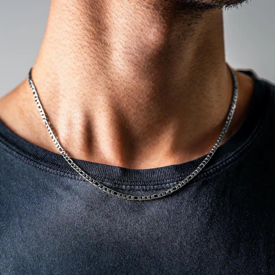 Moda nowy łańcuszek Figaro naszyjnik mężczyźni 3mm stal nierdzewna złoty kolor długi naszyjnik dla mężczyzn biżuteria prezent kołnierz Hombres
