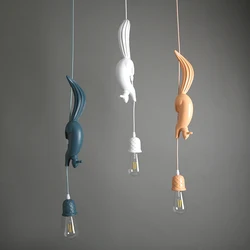 Hanglamp Squirrel Shape Nordic Resin animal Pendant Light LED Indoor decor Hanging Lamp For Dining Room Living Room Kids Room