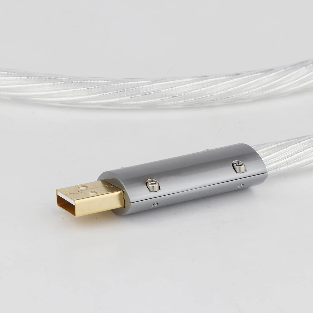 Preffair Hifi Top quality Silver Plated+Monosaudio shield USB Cable Type A to Type B Hifi Data Cable for DAC