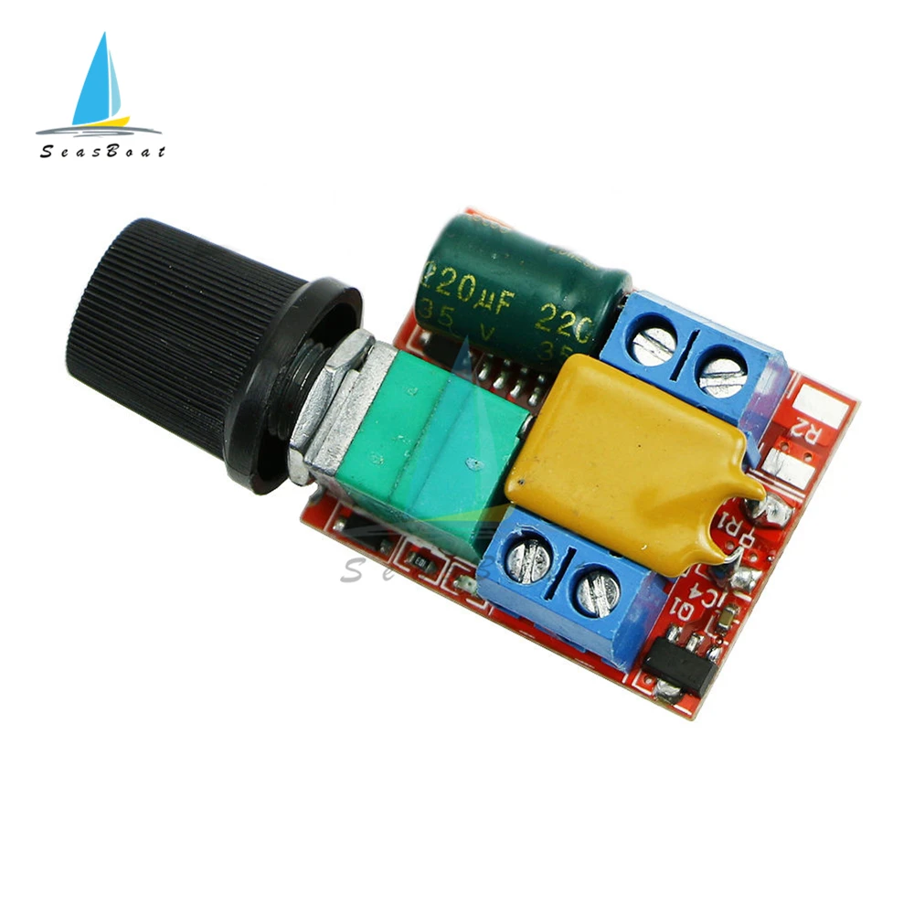 Mini DC Motor PWM Speed Controller Module 3V 6V 12V 24V 35VDC 90W 5A DC Motor Speed Regulator Control Switch LED Dimmer