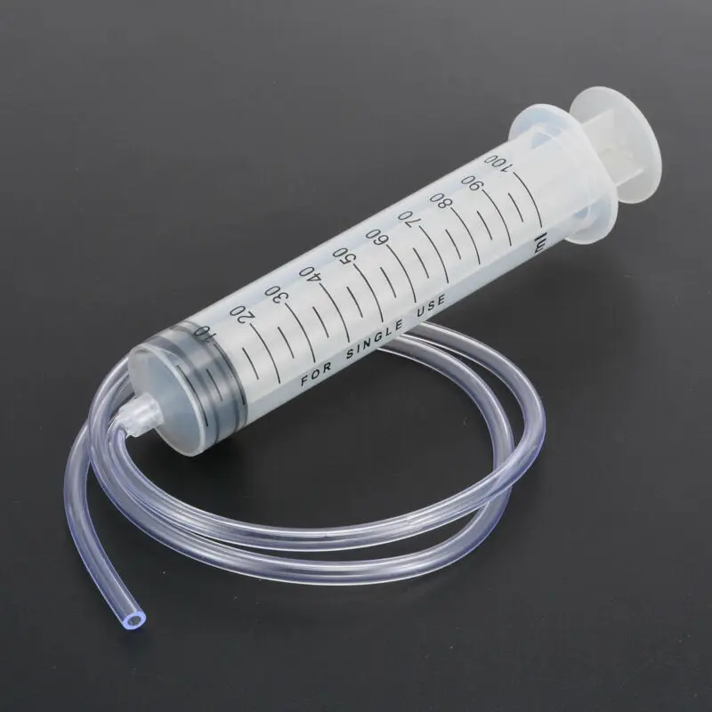 Piccola siringa di plastica a vite da 100ml con tubo di plastica trasparente flessibile lungo 80 cm per misurare la nutrizione