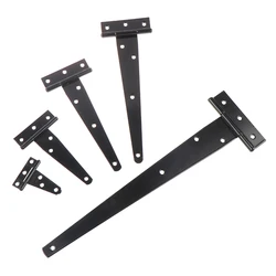 1PCS Iron Tee Hinge Black T Hinges Cabinet Hinge Garden Shed 2-12inch Wooden Door Gate For Light Gates Doors Furniture Hardware