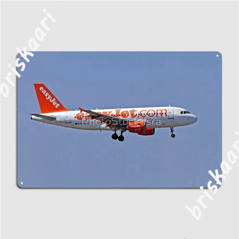 Easyjet Airbus A319 At Milan Malpensa Italy Metal Signs Cinema Kitchen Club Bar Classic Garage Decoration Tin sign Posters