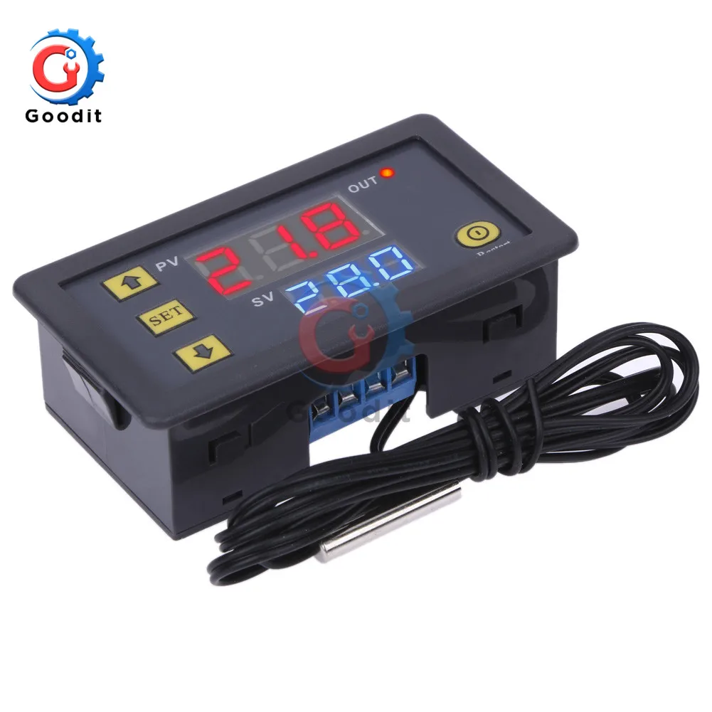 W3001 W3002 W3230 LED Digital Thermostat Temperature Controller AC 110V-220V DC12V 24V Thermoregulator Heating Cooling Control