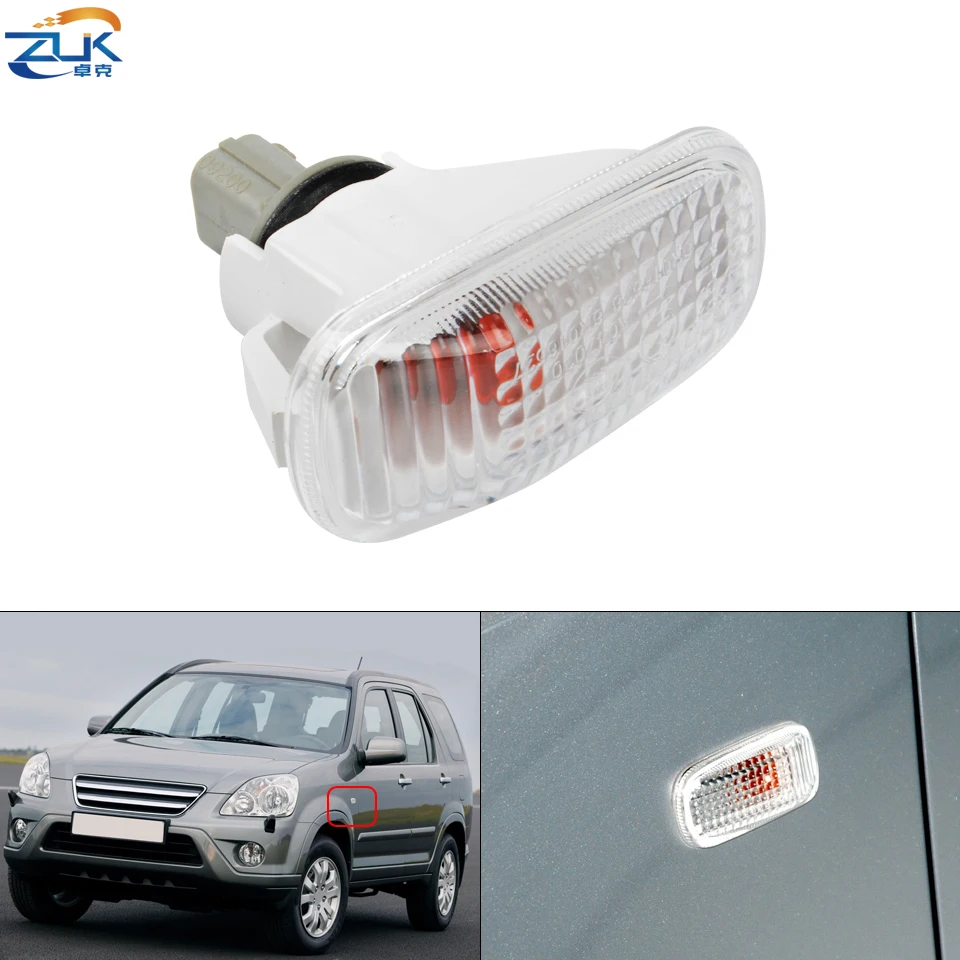 ZUK Car White Fender Lamp Side Turn Signal Light Assy For HONDA CIVIC CITY STREAM ODYSSEY CR-V FIT JAZZ With Socket and Bulb