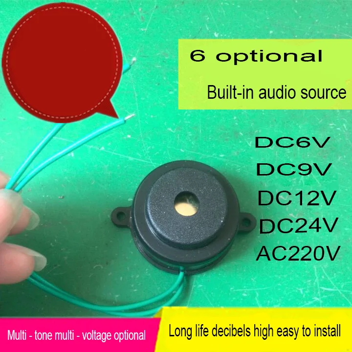 Buzzer électronique actif piézoélectrique 90db, DC6V-24V, son continu pour Arduino