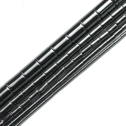 JHNBY 1~8mm Cylinder Black Hematite Natural Stone Loose Beads For Jewelry Making 15.5'' Spacer BeadS Diy Charm Bracelet Necklace