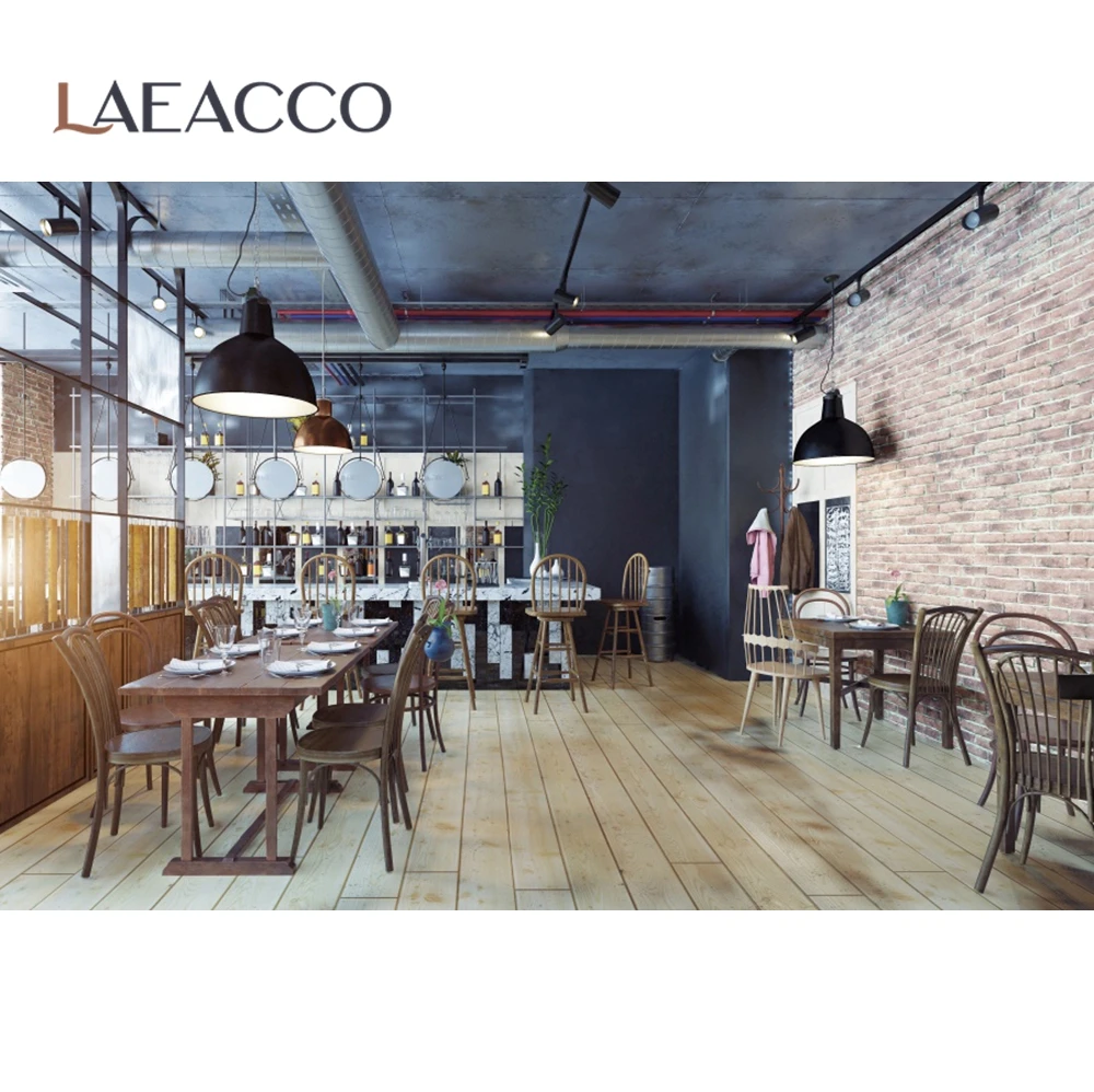 Laeacco อิฐสีเทาสีเทา Modern Attic Loft ชั้นวางของการถ่ายภาพพื้นหลังภายในบ้านฉากหลังถ่ายภาพ Photo Studio