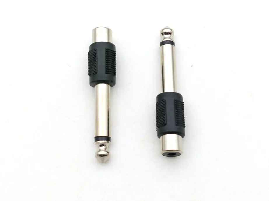 100pcs 6.35 mm (1/4 in) Jack Male Mono Plug to RCA Jack connector