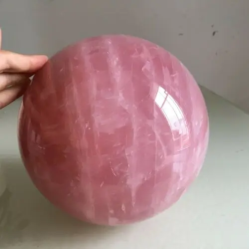 26lb natural pink rose crystal ball quartz healing sphere reiki