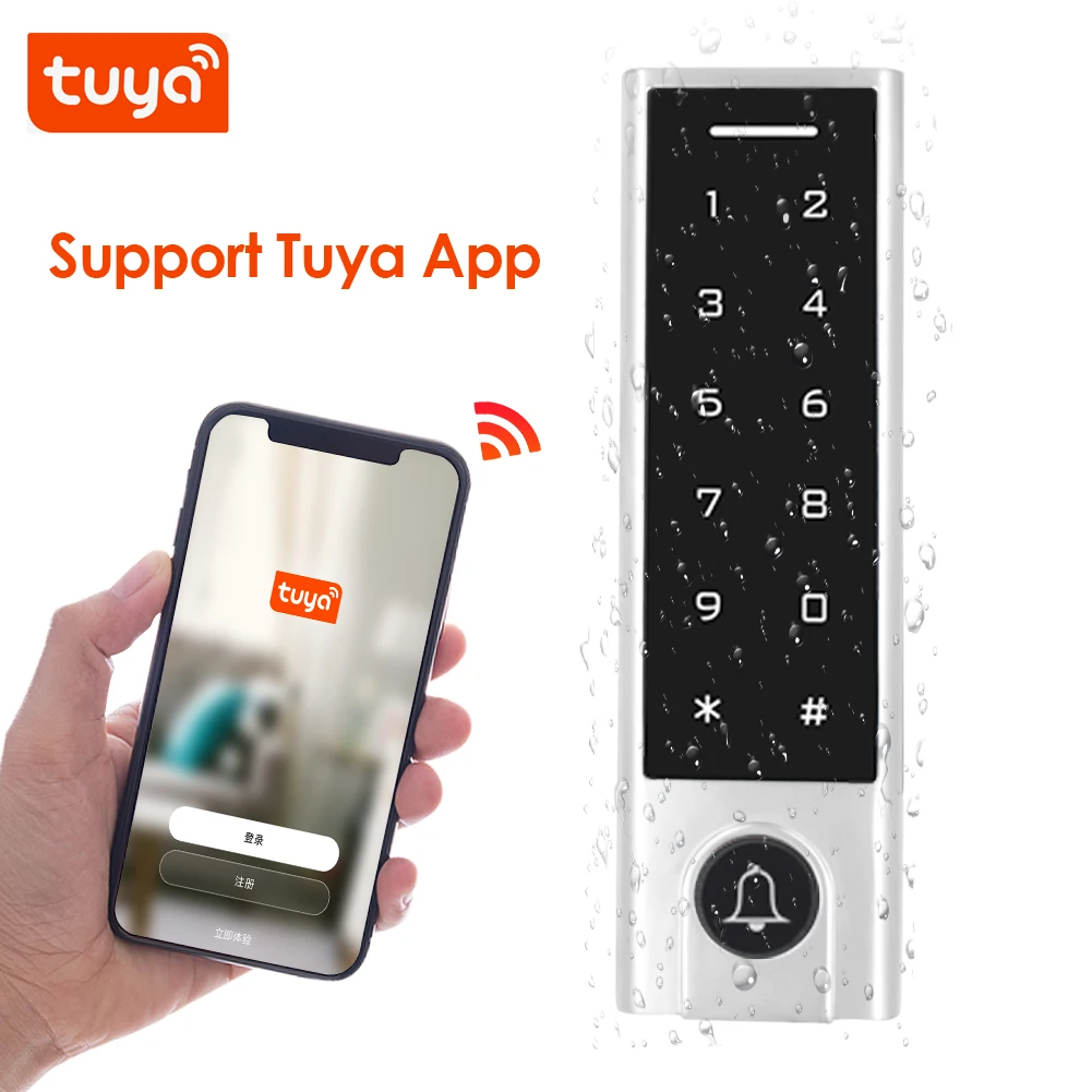 

Bluetooth Tuya Mobile App Access Controller IP66 Waterproof 125Khz RFID Access Control Add Delete User by APP 1000 User Capacity