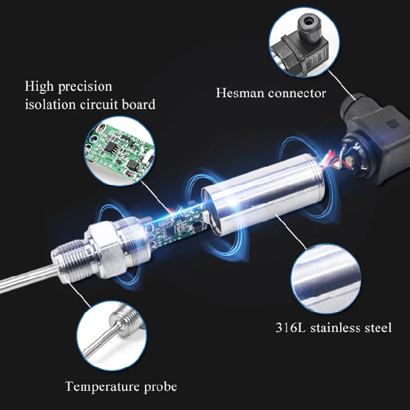 SWK-WD200 trasmettitore di temperatura integrato Plug-in PT100 resistenza termica sensore di uscita 4-20mA sonda a stantuffo 50x6mm