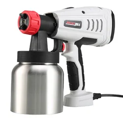 220V 800W Spray Gun Electric Paint Sprayer 2 Nozzles 800ml Pot