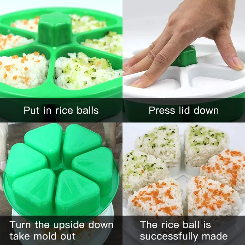 Newest DIY Sushi Mold Onigiri Rice Ball Food Press Triangular Sushi Maker Mold Sushi Kit Japanese Kitchen Tools Bento Box