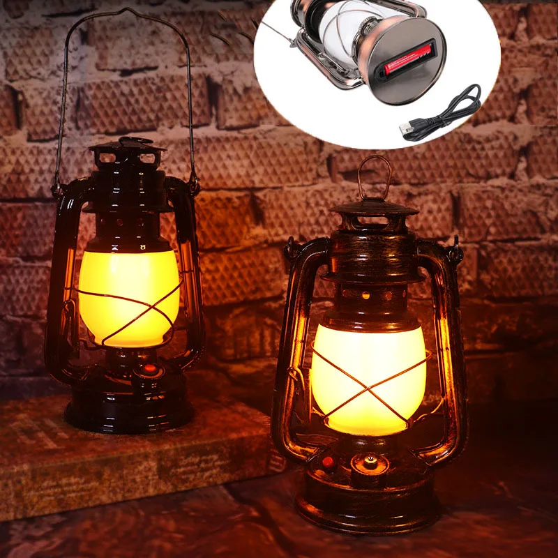 Camping Lantern Light Vintage 18650 Battery Rechargeable USB LED Flame Lamp Dimming CLAYMOR Lantern For Tent Fishing Lights