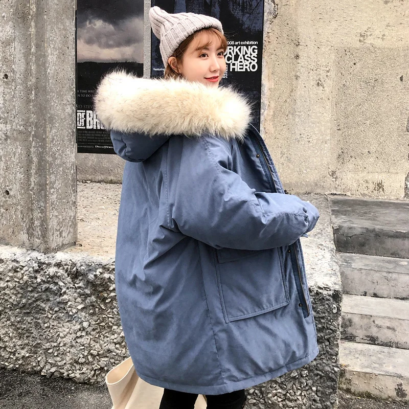 

Parka Short Coat Winter Jacket Women Korean Big Fur Collar Coat Women Jacket Abrigos Mujer Invierno 2020 9350 YY1387