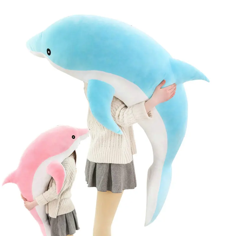 Giant Plush Dolphin Toys Soft Stuffed Dolphin Sea Animals Throw Pillow Valentine's Day confession Gift for Her Girl birthday