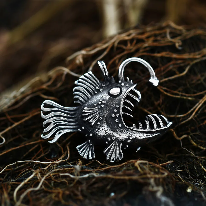 Beier Stainless Steel fashion Lantern animal Fish Pendant Chain Necklace men punk Jewelry gift LHP196