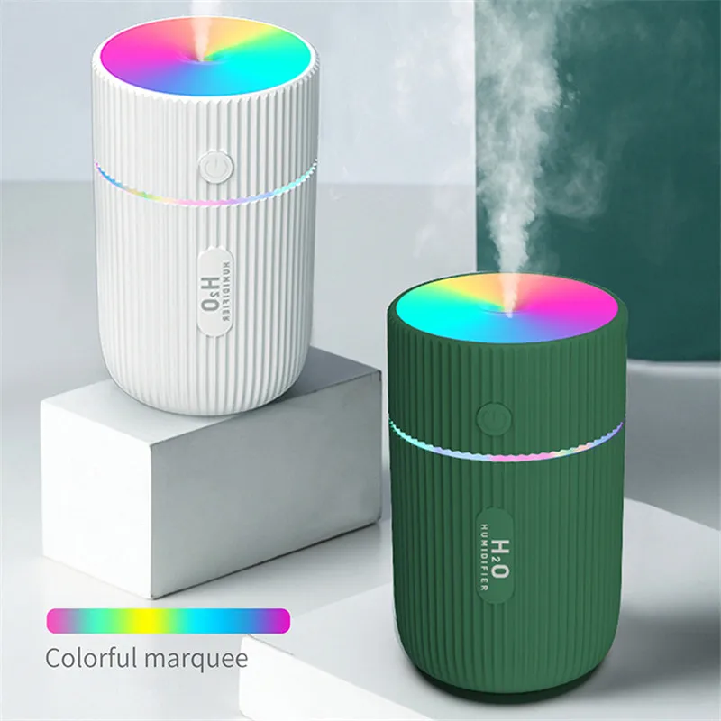 

Colorful Night Light Humidifier DC5V USB Mini Diffuser Mist Maker For Home Bedroom Office Car Large Fog 220ml