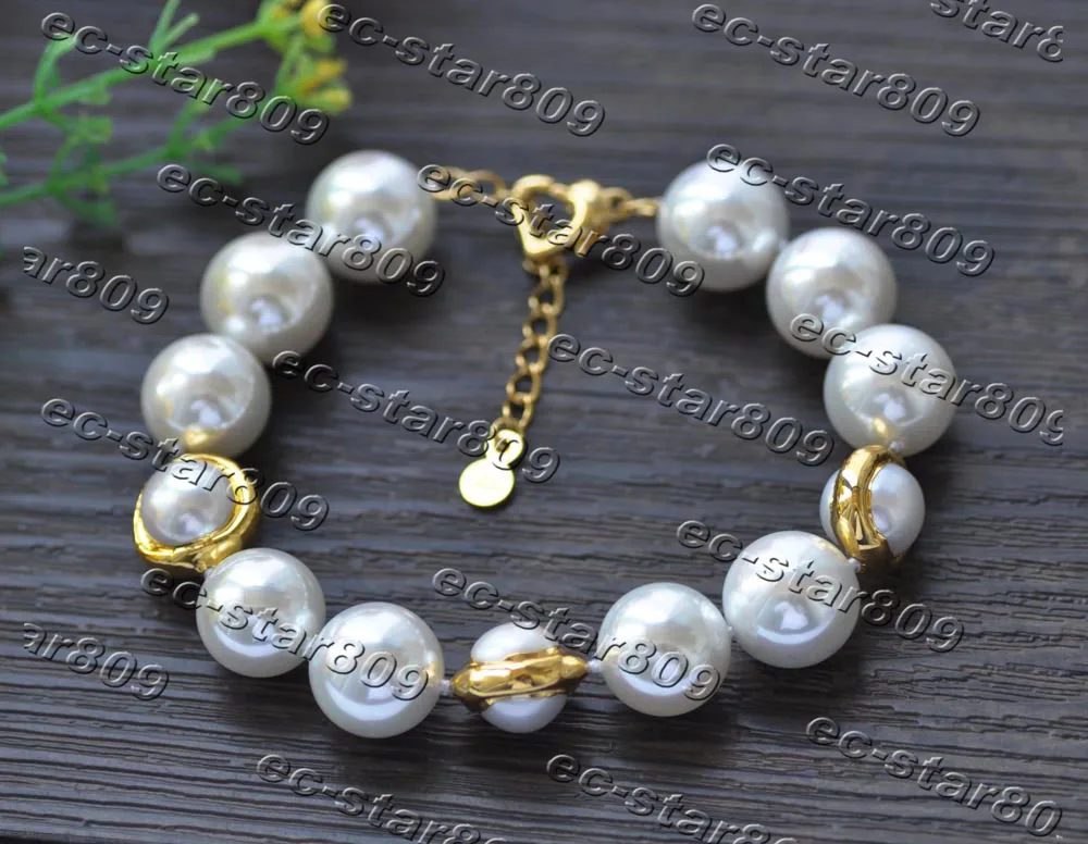 Z11304 Set 20" 14mm White Round South Sea Shell Pearl Necklace Bracelet Earring Women Fasion Jewelry view 4