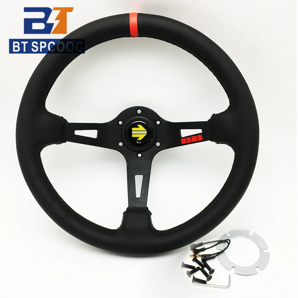 

M* Leather Sports Steering Wheel 13 Inch/335MM Gaming Steering Wheel Universal Sim Racing With Horn Button