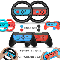 Nintend Switch Accessories Set Joycon Racing Steering Wheel Handle Grips Nintendoswitch Joy con Caps for Nintendo Switch Gamepad