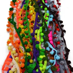 5yards/lot 1cm Pompom Trim Pom Pom Bobble Braid Tassel Ball Fringe Ribbon Lace Fabric DIY Material Crafts Sewing Accessories