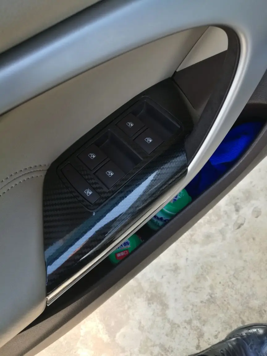 مقبض الباب مقبض الكسوة نافذة لوحة التبديل ألياف الكربون لاصق غشائي مائي تصفيف السيارة ل بويك ريجال 2009-2016 اكسسوارات #3